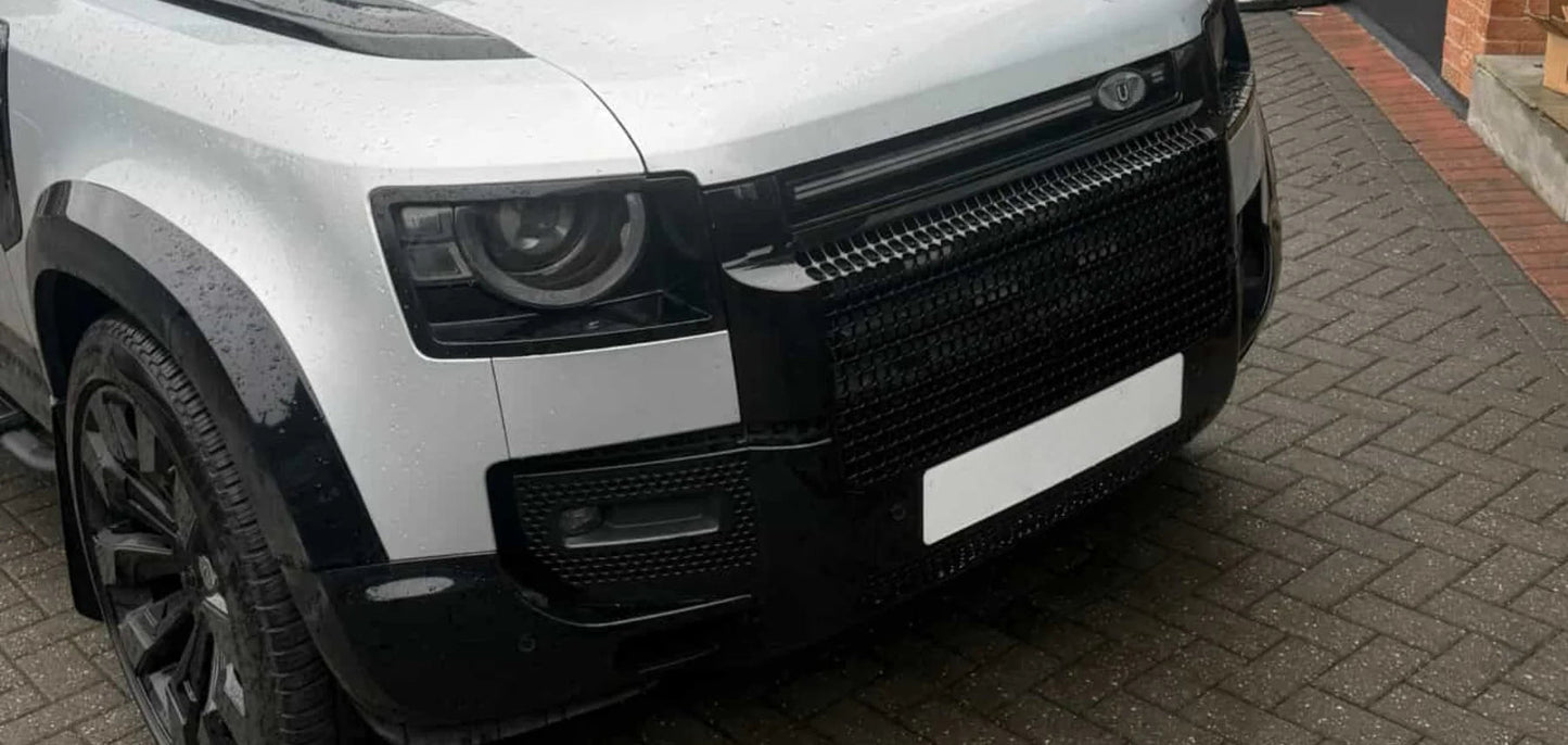 Gloss Black Honeycomb Grille - Fits Defender 2020+