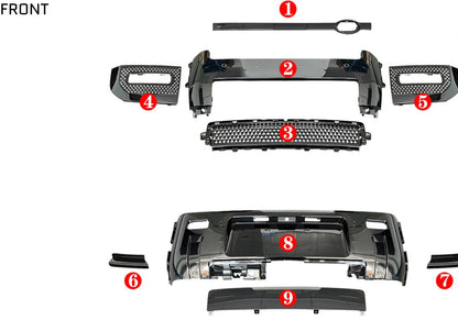 Gloss Black - Defender 90 / 110 / 130 - Front and Rear Bumpers