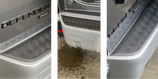 Rear Bumper Protector Black Chequer Plate - Fits 2020+ Defender
