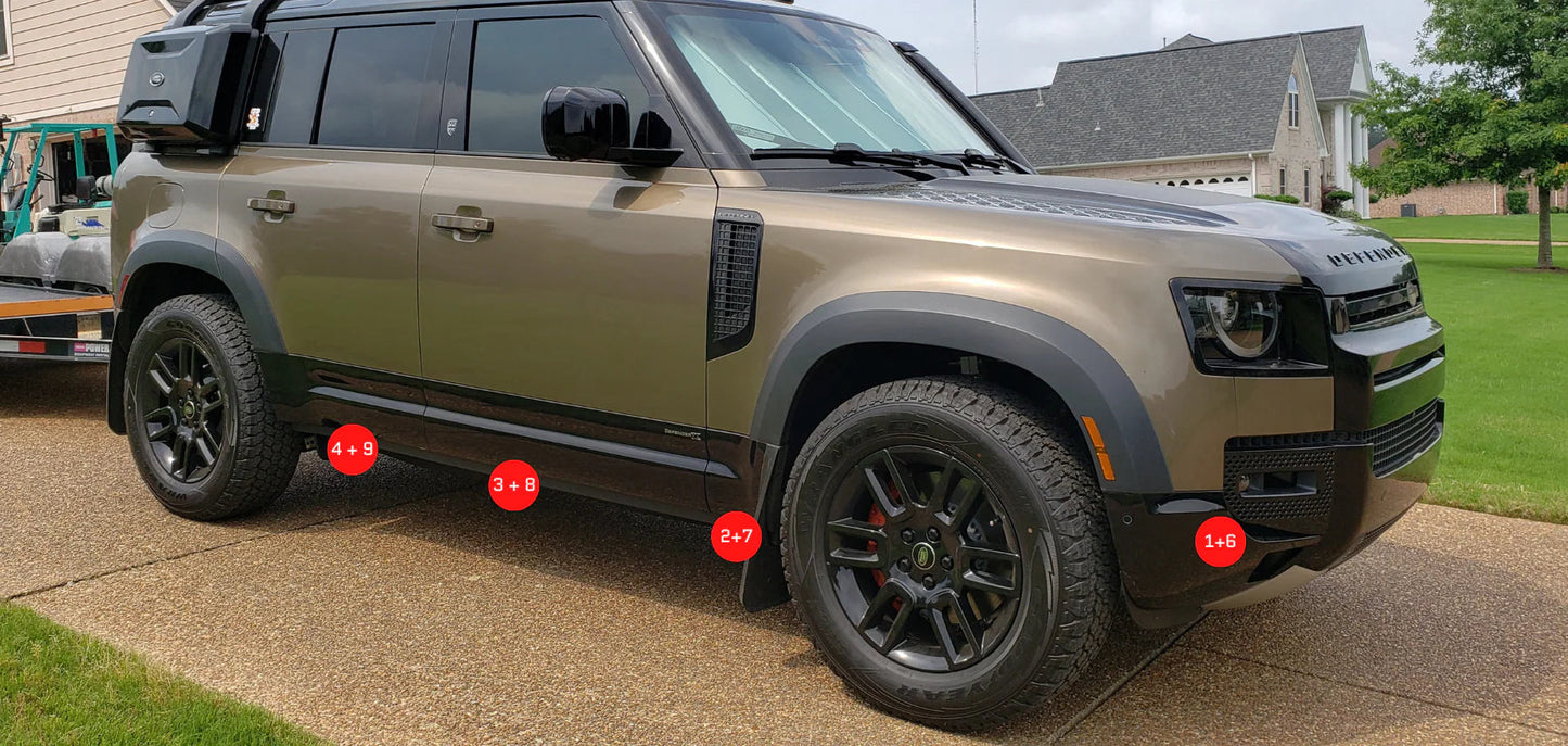 Gloss Black - Defender 110 - Side Trim and Corners